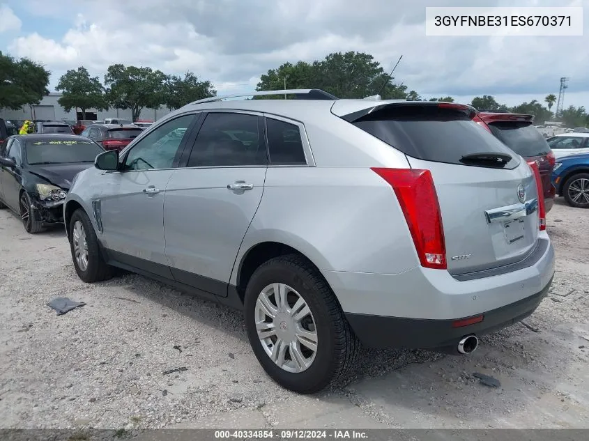 2014 Cadillac Srx Luxury Collection VIN: 3GYFNBE31ES670371 Lot: 40334854