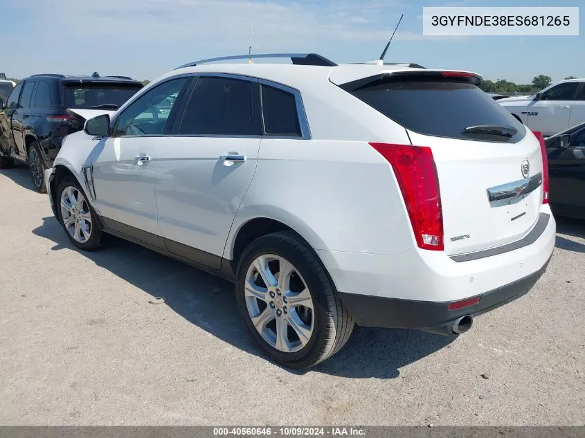 2014 Cadillac Srx Premium Collection VIN: 3GYFNDE38ES681265 Lot: 40560646