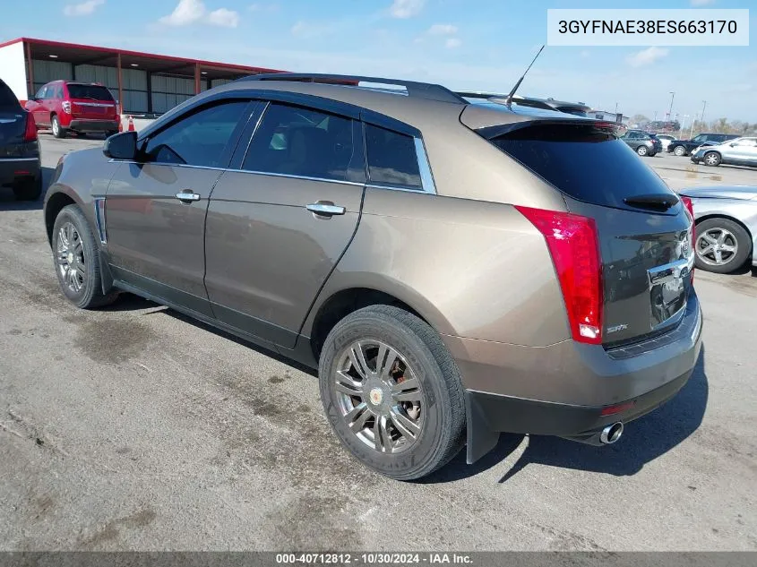 2014 Cadillac Srx Standard VIN: 3GYFNAE38ES663170 Lot: 40712812