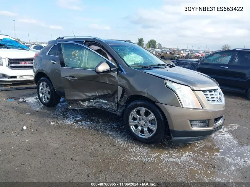 2014 Cadillac Srx Luxury Collection VIN: 3GYFNBE31ES663422 Lot: 40760965