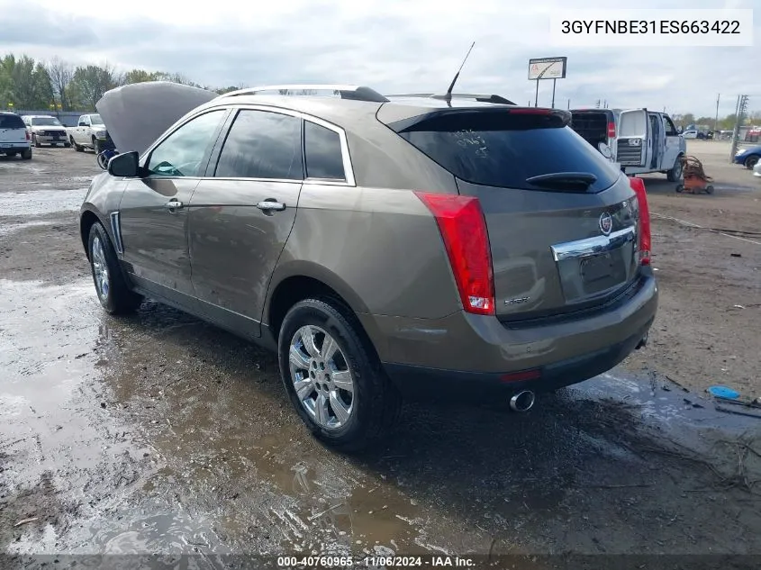 2014 Cadillac Srx Luxury Collection VIN: 3GYFNBE31ES663422 Lot: 40760965