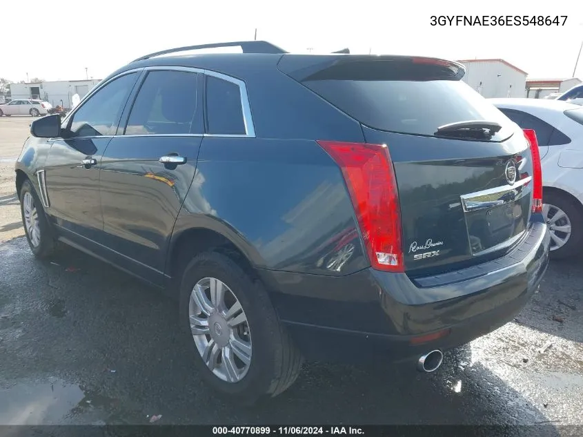 2014 Cadillac Srx Standard VIN: 3GYFNAE36ES548647 Lot: 40770899