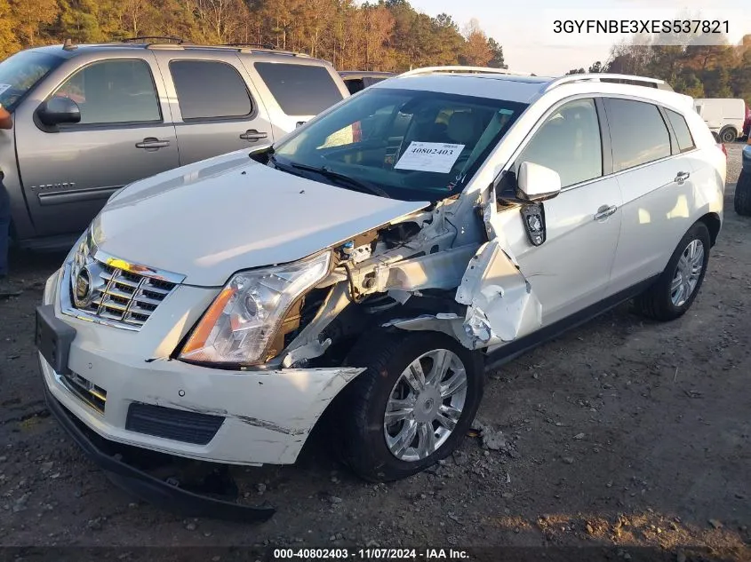 2014 Cadillac Srx Luxury Collection VIN: 3GYFNBE3XES537821 Lot: 40802403