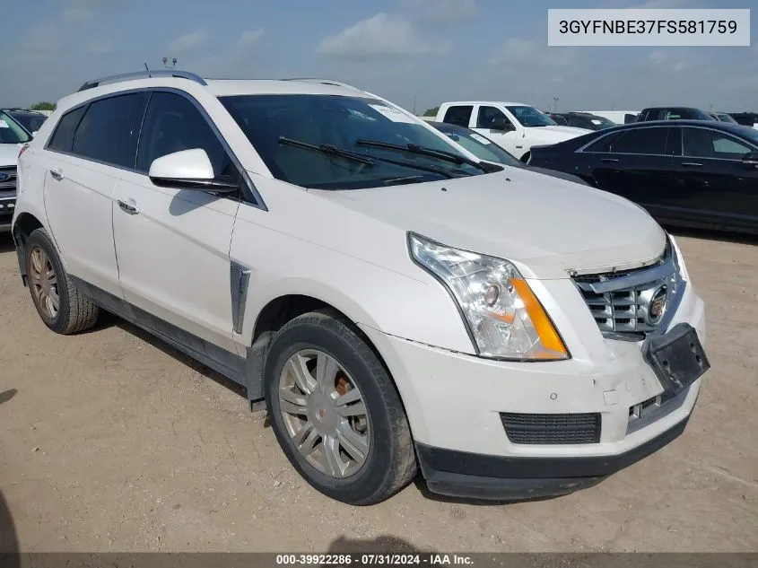 3GYFNBE37FS581759 2015 Cadillac Srx Luxury Collection