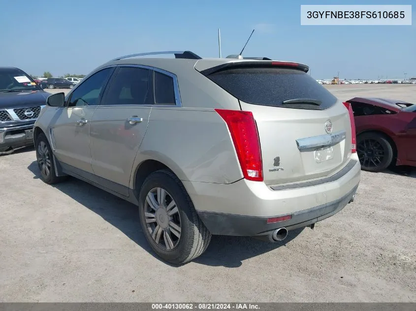 2015 Cadillac Srx Luxury Collection VIN: 3GYFNBE38FS610685 Lot: 40130062