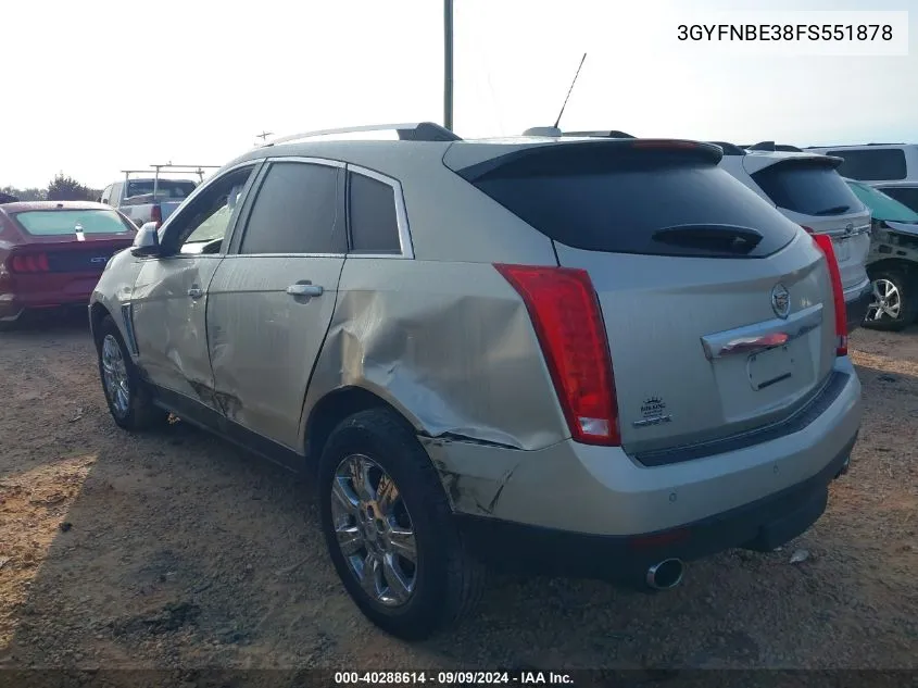 2015 Cadillac Srx Luxury Collection VIN: 3GYFNBE38FS551878 Lot: 40288614