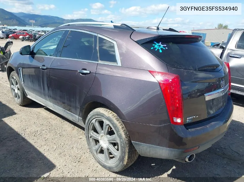 3GYFNGE35FS534940 2015 Cadillac Srx Premium Collection