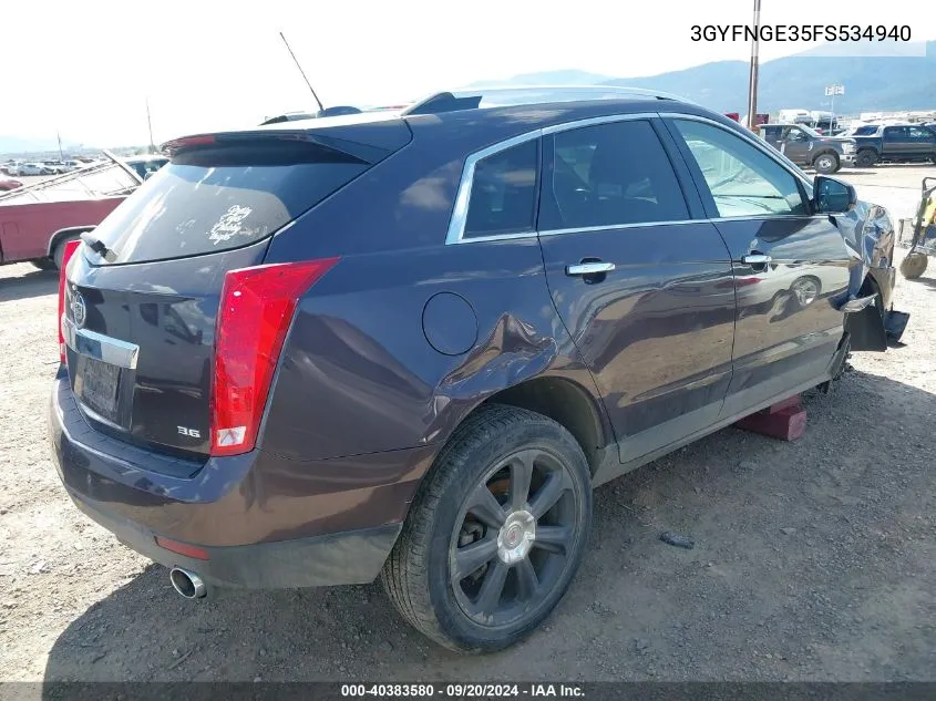 2015 Cadillac Srx Premium Collection VIN: 3GYFNGE35FS534940 Lot: 40383580