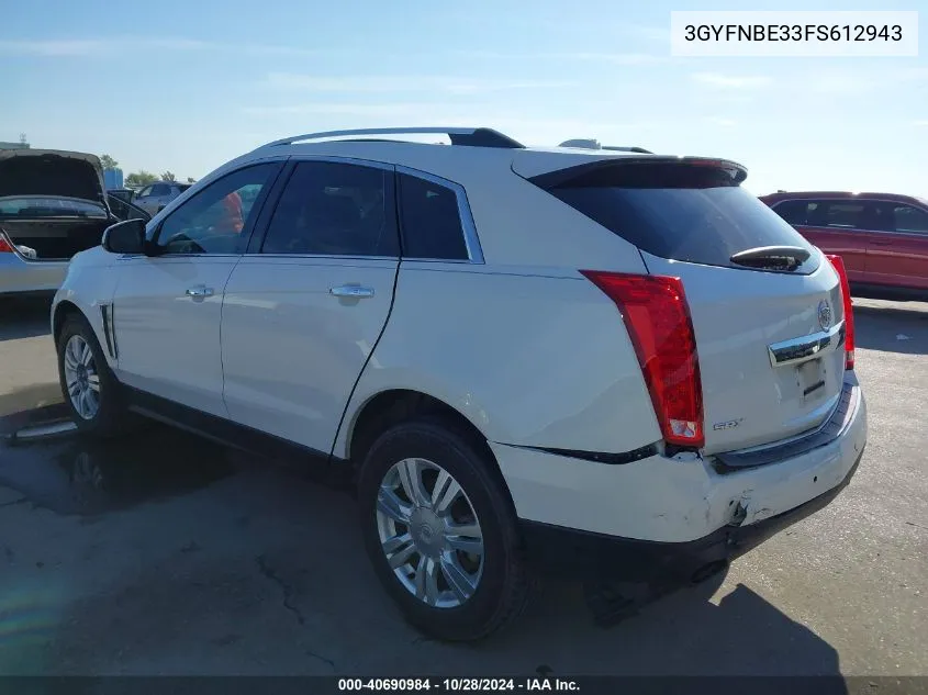 3GYFNBE33FS612943 2015 Cadillac Srx Luxury Collection