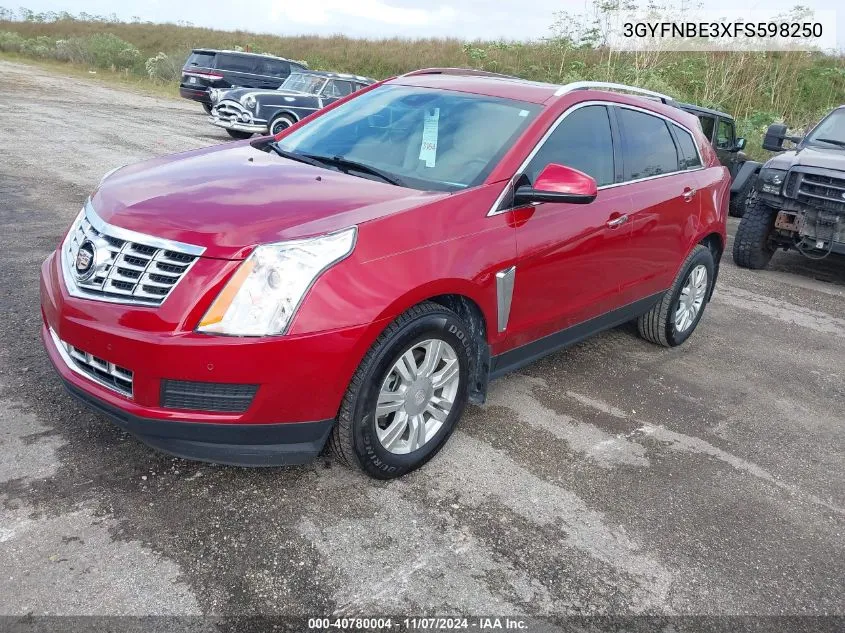 2015 Cadillac Srx Luxury Collection VIN: 3GYFNBE3XFS598250 Lot: 40780004