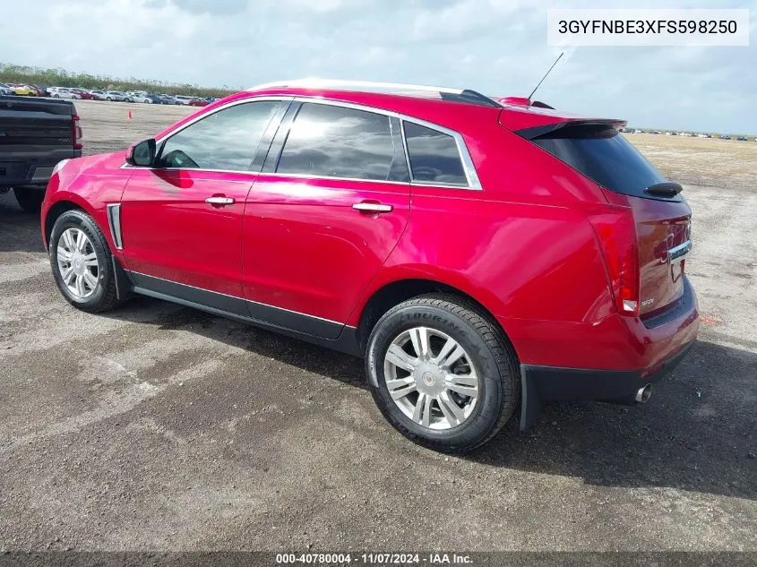 2015 Cadillac Srx Luxury Collection VIN: 3GYFNBE3XFS598250 Lot: 40780004