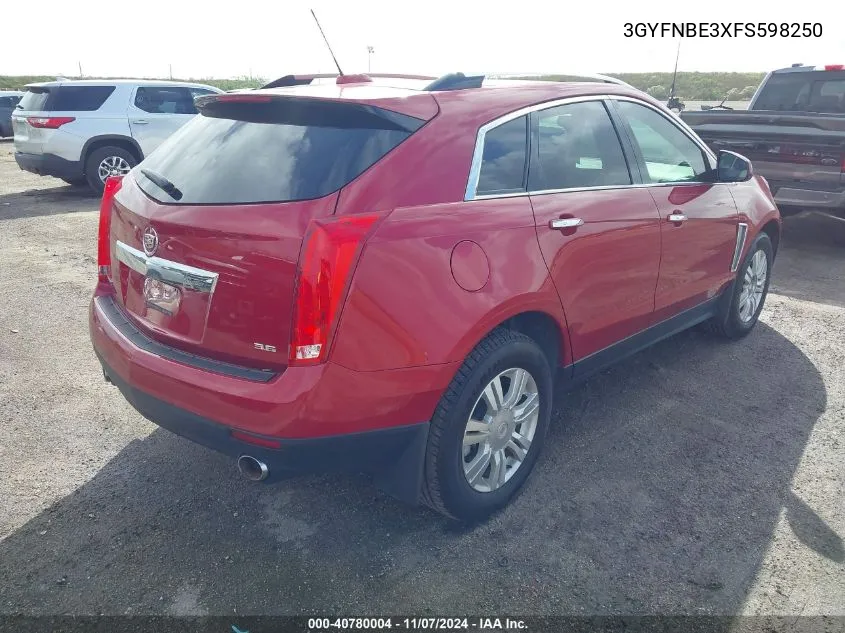 2015 Cadillac Srx Luxury Collection VIN: 3GYFNBE3XFS598250 Lot: 40780004