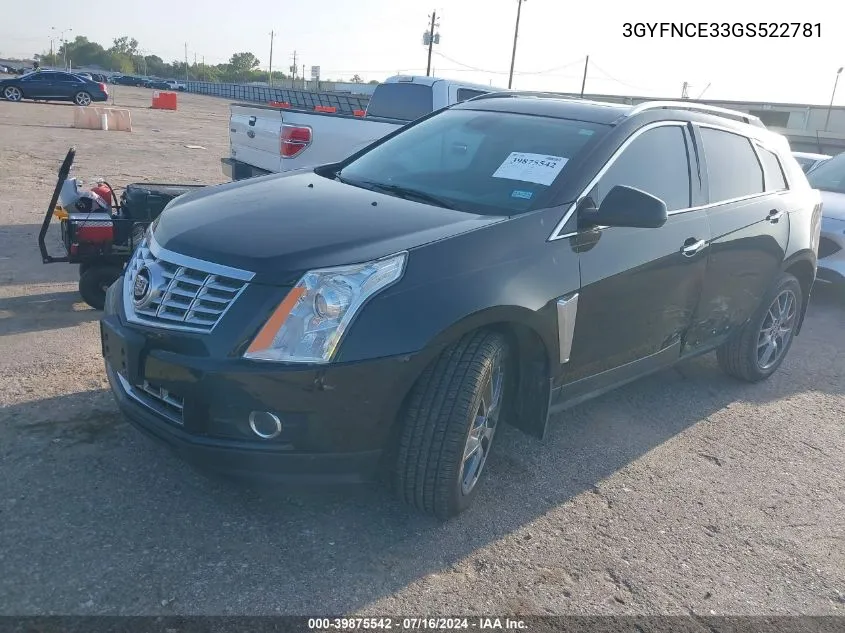 2016 Cadillac Srx Performance Collection VIN: 3GYFNCE33GS522781 Lot: 39875542