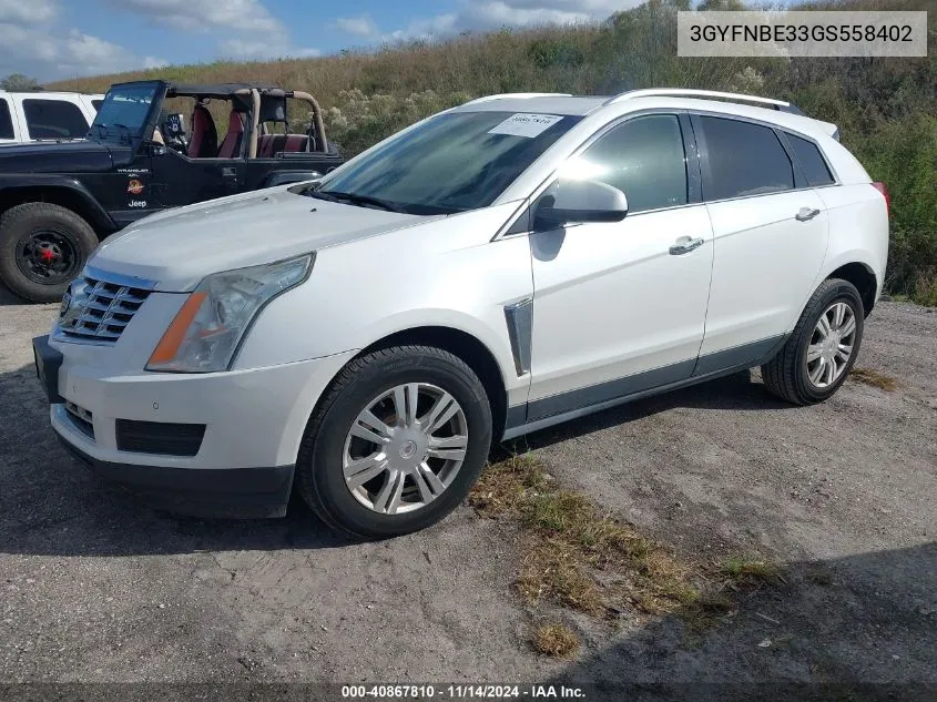 2016 Cadillac Srx Luxury Collection VIN: 3GYFNBE33GS558402 Lot: 40867810