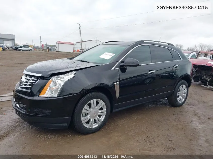 2016 Cadillac Srx Standard VIN: 3GYFNAE33GS570415 Lot: 40872131