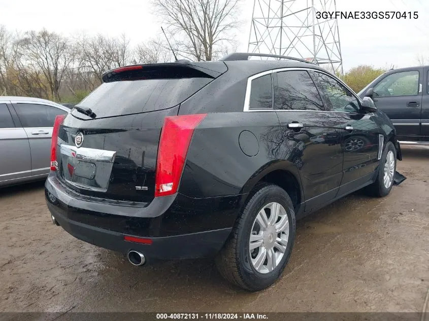 2016 Cadillac Srx Standard VIN: 3GYFNAE33GS570415 Lot: 40872131