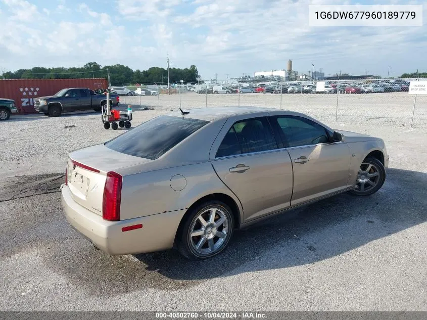 2006 Cadillac Sts V6 VIN: 1G6DW677960189779 Lot: 40502760