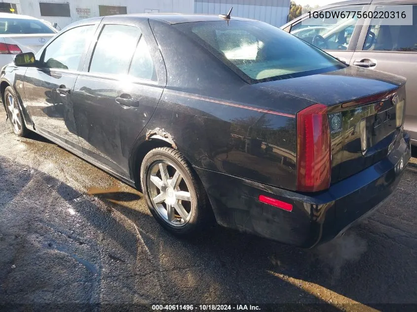 2006 Cadillac Sts V6 VIN: 1G6DW677560220316 Lot: 40611496