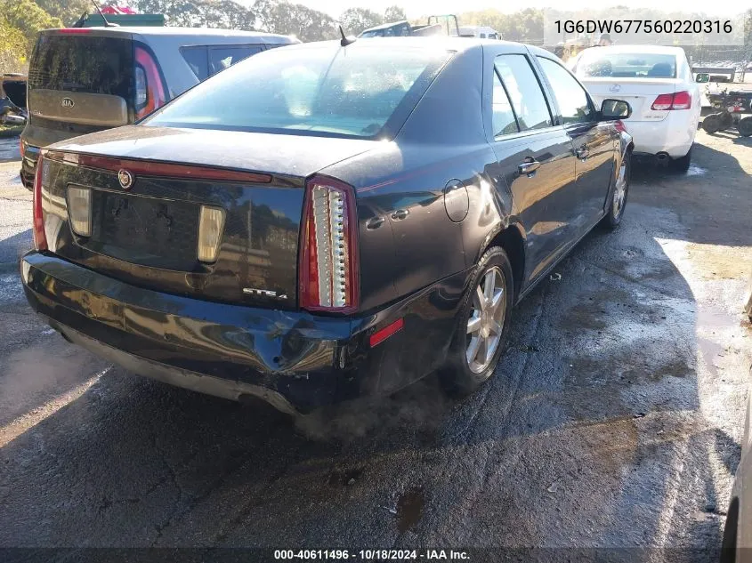 2006 Cadillac Sts V6 VIN: 1G6DW677560220316 Lot: 40611496