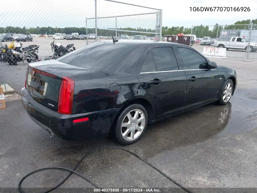 2007 Cadillac Sts V6 VIN: 1G6DW677070166926 Lot: 40375508