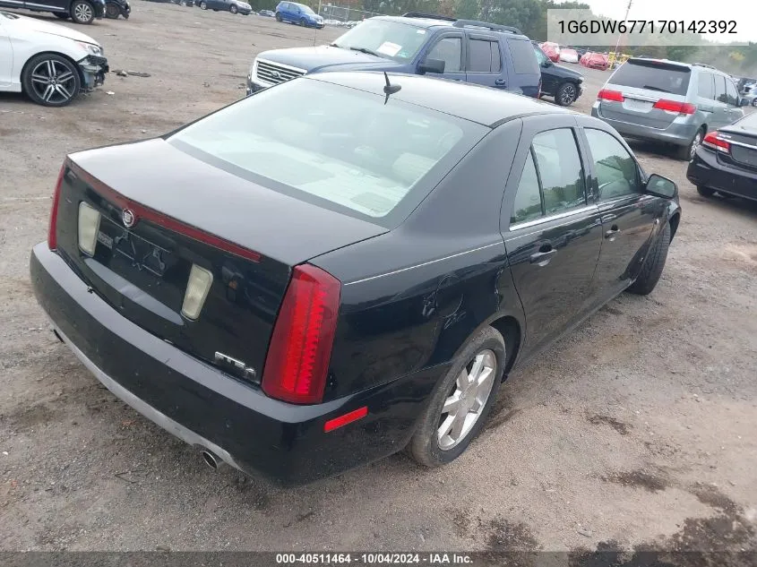 2007 Cadillac Sts V6 VIN: 1G6DW677170142392 Lot: 40511464