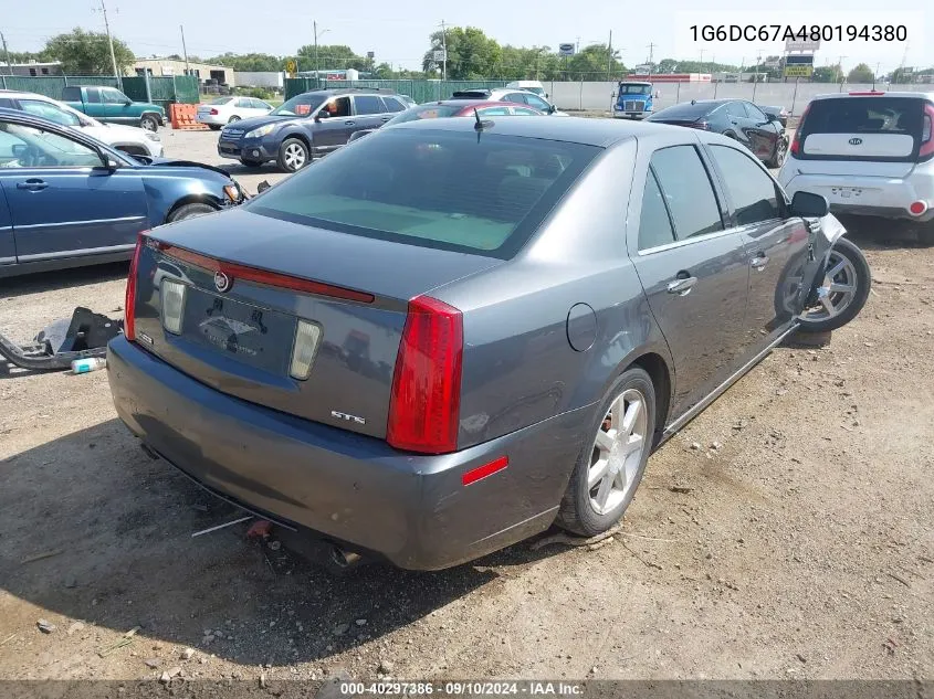 2008 Cadillac Sts V8 VIN: 1G6DC67A480194380 Lot: 40297386