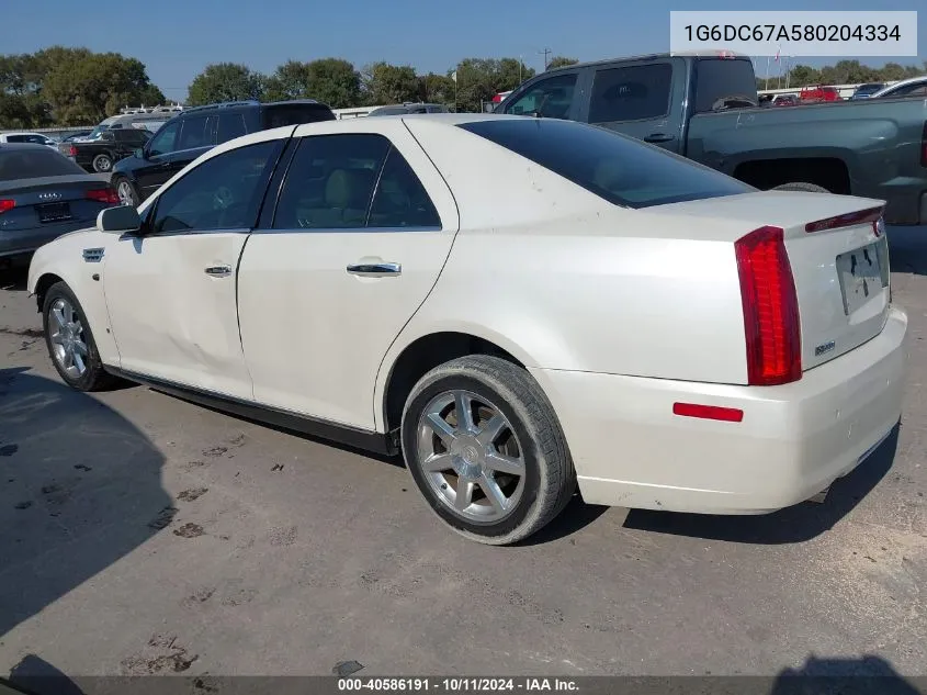 1G6DC67A580204334 2008 Cadillac Sts V8