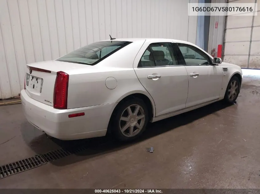 2008 Cadillac Sts V6 VIN: 1G6DD67V580176616 Lot: 40625043