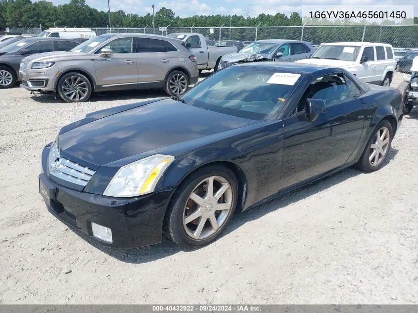 2006 Cadillac Xlr Standard VIN: 1G6YV36A465601450 Lot: 40432922