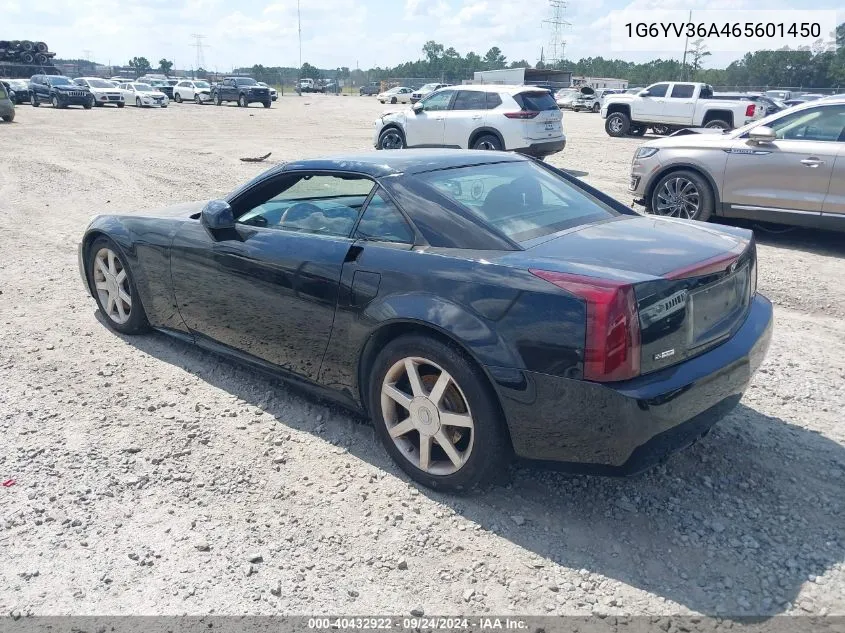 2006 Cadillac Xlr Standard VIN: 1G6YV36A465601450 Lot: 40432922