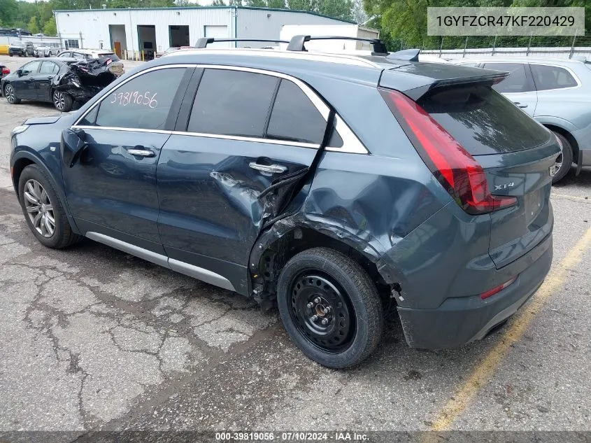 2019 Cadillac Xt4 Premium Luxury VIN: 1GYFZCR47KF220429 Lot: 39819056