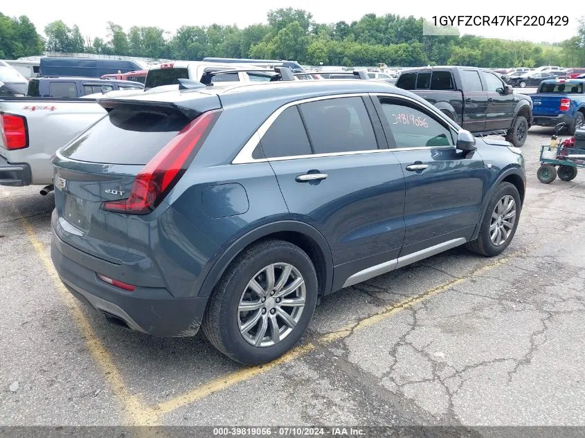 2019 Cadillac Xt4 Premium Luxury VIN: 1GYFZCR47KF220429 Lot: 39819056