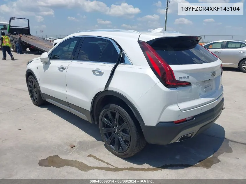 1GYFZCR4XKF143104 2019 Cadillac Xt4 Premium Luxury