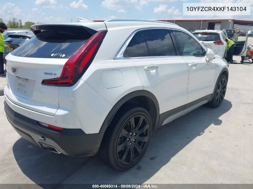 2019 Cadillac Xt4 Premium Luxury VIN: 1GYFZCR4XKF143104 Lot: 40069314