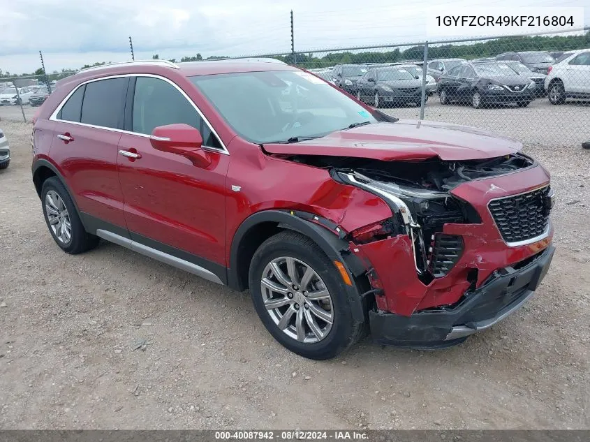 1GYFZCR49KF216804 2019 Cadillac Xt4 Premium Luxury