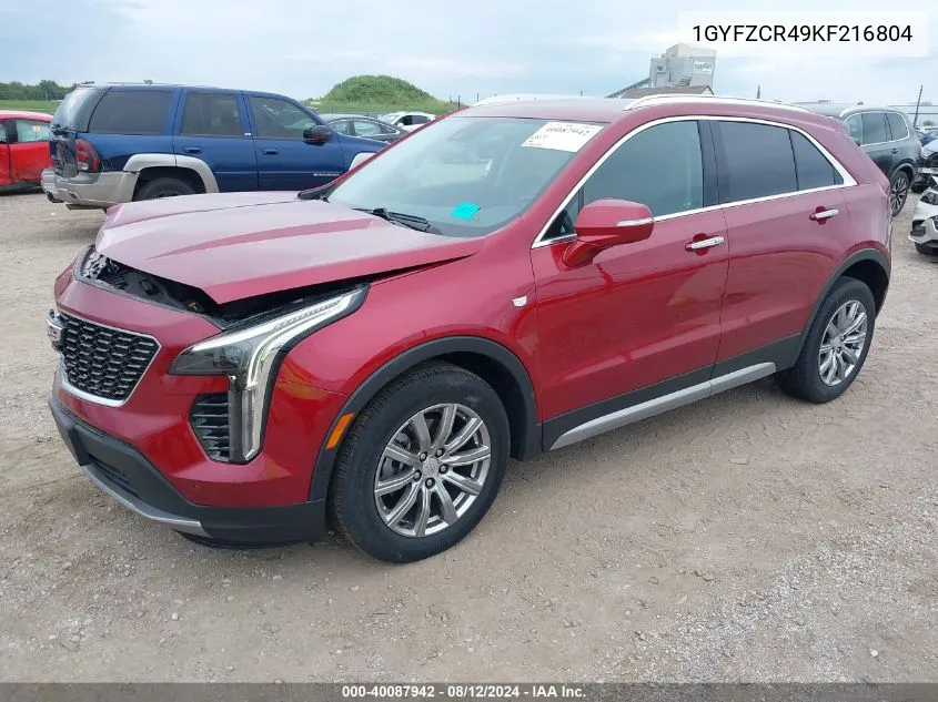 2019 Cadillac Xt4 Premium Luxury VIN: 1GYFZCR49KF216804 Lot: 40087942