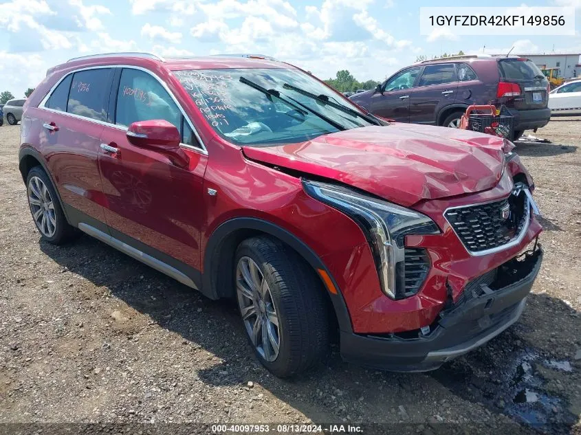 1GYFZDR42KF149856 2019 Cadillac Xt4 Premium Luxury