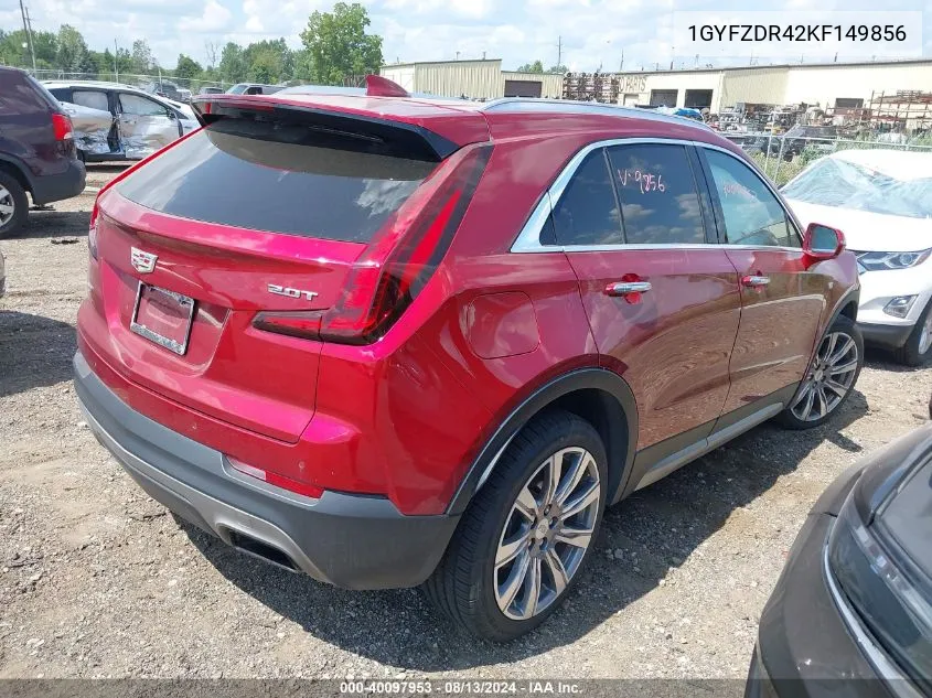 2019 Cadillac Xt4 Premium Luxury VIN: 1GYFZDR42KF149856 Lot: 40097953