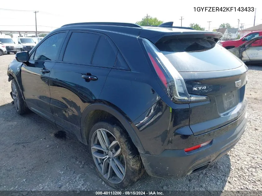 2019 Cadillac Xt4 Sport VIN: 1GYFZER42KF143433 Lot: 40113200