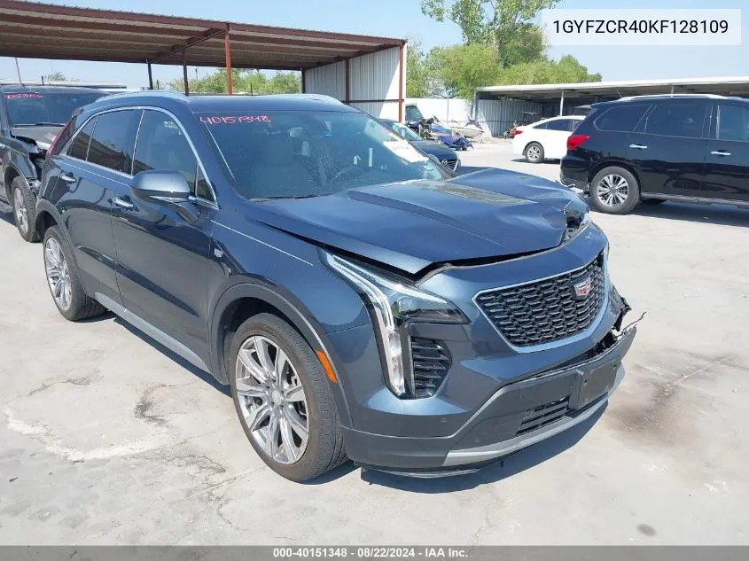 2019 Cadillac Xt4 Premium Luxury VIN: 1GYFZCR40KF128109 Lot: 40151348