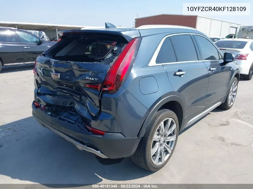 2019 Cadillac Xt4 Premium Luxury VIN: 1GYFZCR40KF128109 Lot: 40151348