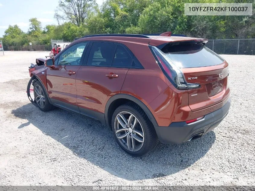 2019 Cadillac Xt4 Sport VIN: 1GYFZFR42KF100037 Lot: 40161673