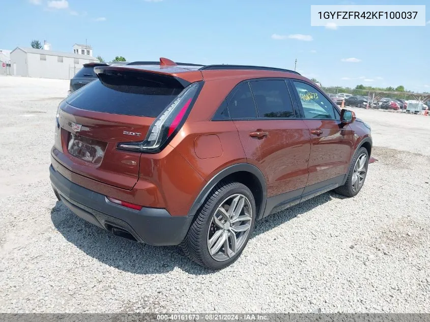 1GYFZFR42KF100037 2019 Cadillac Xt4 Sport