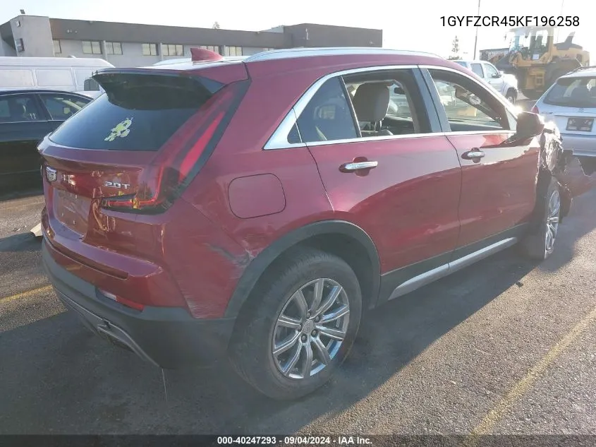 2019 Cadillac Xt4 Premium Luxury VIN: 1GYFZCR45KF196258 Lot: 40247293