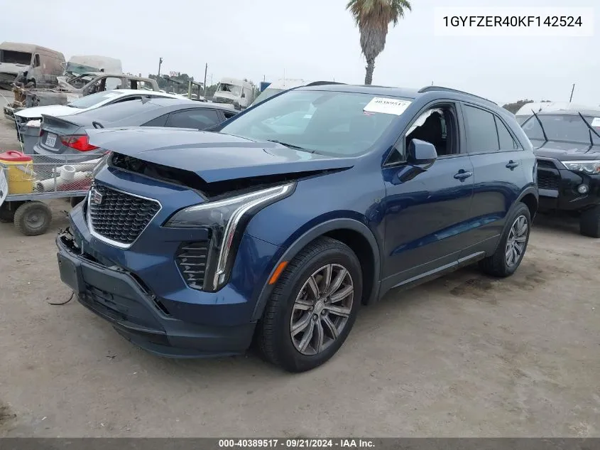 2019 Cadillac Xt4 Sport VIN: 1GYFZER40KF142524 Lot: 40389517