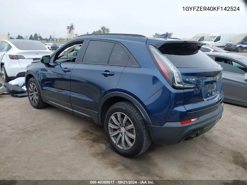 2019 Cadillac Xt4 Sport VIN: 1GYFZER40KF142524 Lot: 40389517