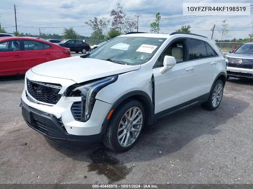 1GYFZFR44KF198519 2019 Cadillac Xt4 Sport