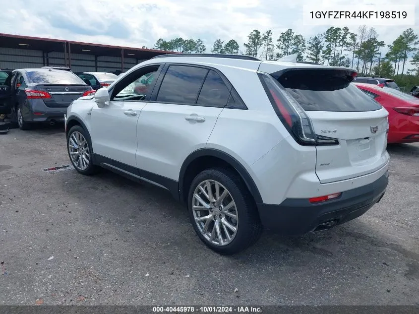 1GYFZFR44KF198519 2019 Cadillac Xt4 Sport