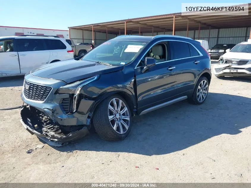 2019 Cadillac Xt4 Fwd Premium Luxury VIN: 1GYFZCR46KF149594 Lot: 40471240