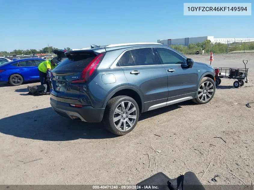 1GYFZCR46KF149594 2019 Cadillac Xt4 Fwd Premium Luxury